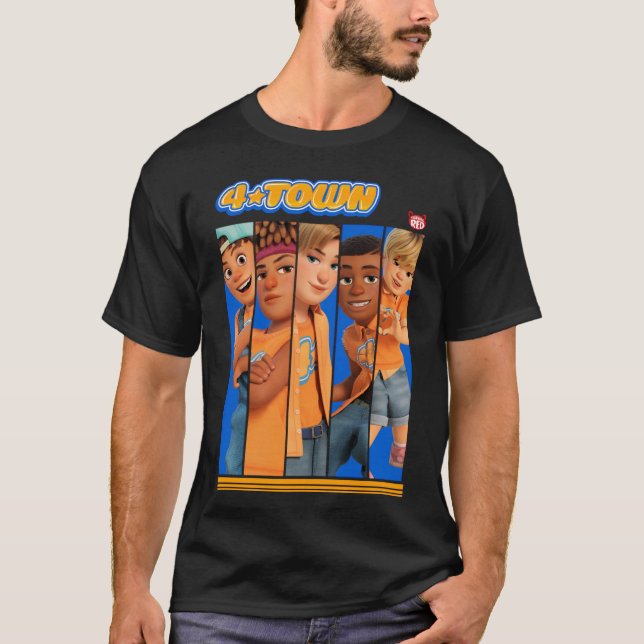 T-shirt 4 Ville De Tourner Chemise Rouge Classique (Devant)