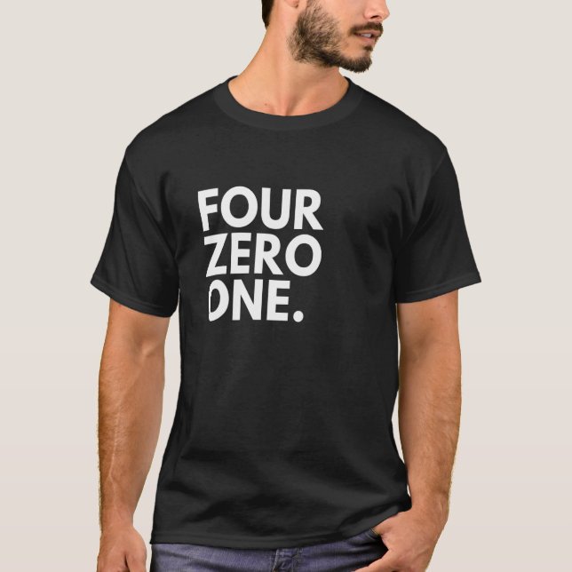 T-shirt 4 ZERO ONE Indicatif régional 401 Providence RI Rh (Devant)