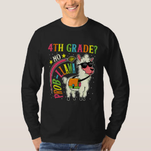 T-shirt 4e année No Prob Llama Retour à l'école Premier jo