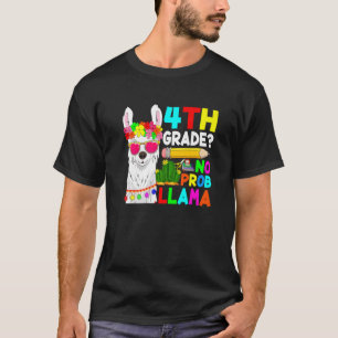 T-shirt 4e année No Prob Llama Retour à l'école Premier jo
