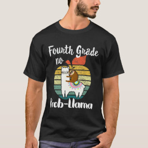 T-shirt 4e année Pas de problème Lama Paresseux mignon Lam