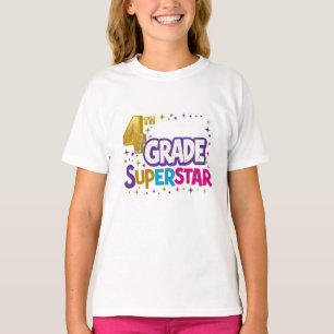 T-shirt 4e année retour à l'école 2024 fille
