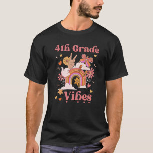 T-shirt 4e année Vibes École Super Retro Girl Boho Rain