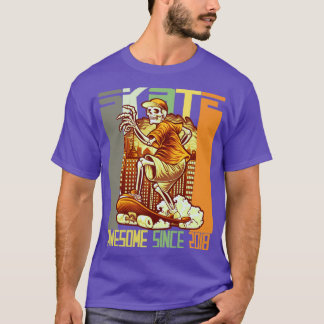 T-shirt 4e anniversaire Amateurs de skateboard Skater Awes