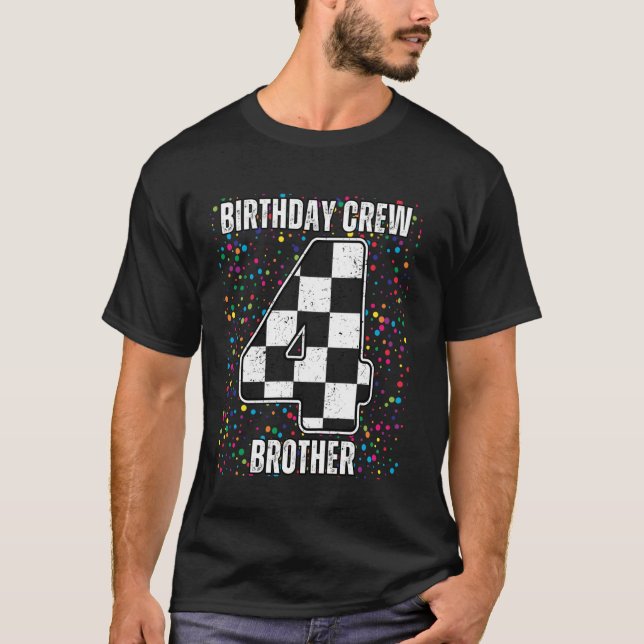 T-shirt 4e Anniversaire Course voiture de course Drapeau B (Devant)