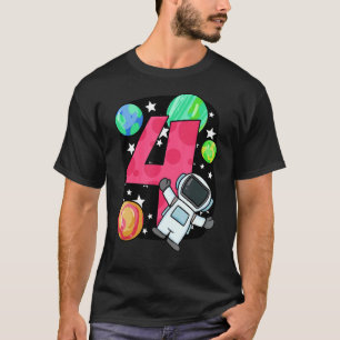 T-shirt 4e anniversaire garçon 4 ans astronaute Rocket Spa