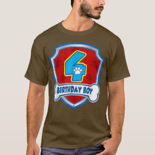 T-shirt 4e anniversaire Garçon 4 ans chien de patrouille v