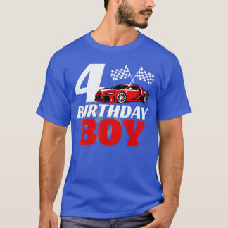 T-shirt 4e anniversaire garçon 4 quatrième course Annivers