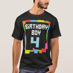 T-shirt 4e anniversaire Garçon maître constructeur 4 ans b