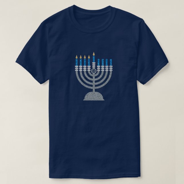 T-shirt 4e Nuit de la Parties scintillant Hanoukka (Design devant)