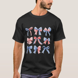 T-shirt 4ème Coquette Patriotique Girly Girly Flag américa