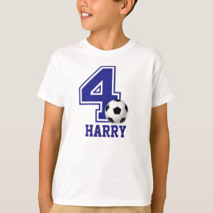 T-shirt 4ème Le football de garçon d'anniversaire