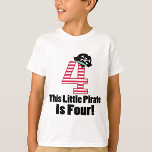 T-shirt 4ème pirate mignon d'anniversaire
