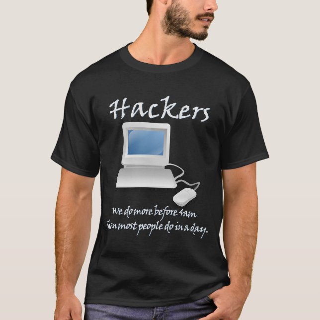 T-shirt 4h du matin de pirates informatiques (v) (Devant)