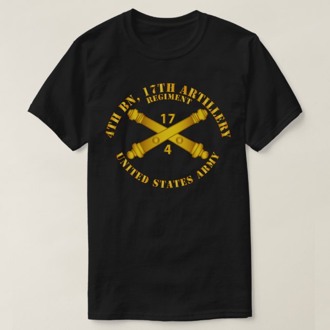 T-shirt 4th Bn 17th Field Artillery Regt w Arty Branch (Design devant)