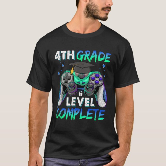 T-shirt 4th Grade Level Complete Happy Last Day Of School  (Devant)