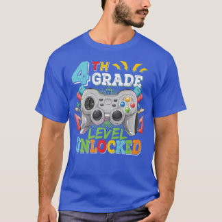 T-shirt 4th Grade Level Unlocked Video Game Back to School