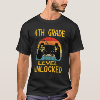 T-shirt 4th Grade Level Unlocked Video Gamer Back To Schoo