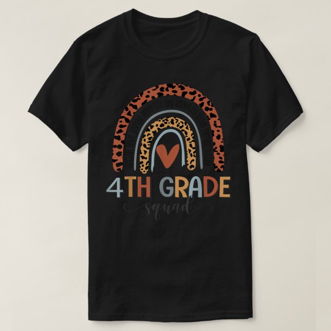 T-shirt 4th Grade Squad Boho Rainbow Back To School T-Shir (Design devant)