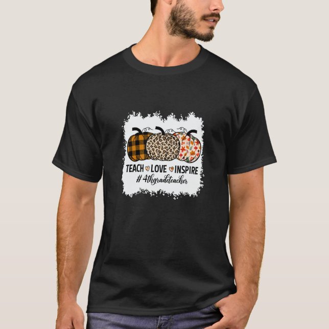 T-shirt 4th Grade Teacher Back To School Pumpkin Fall Teac (Devant)