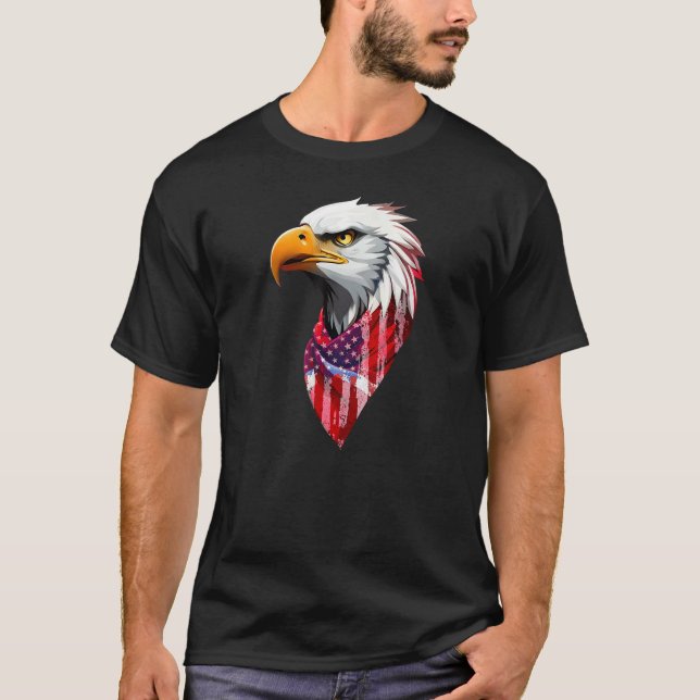 T-shirt 4th july American eagle flag Independence Day 1 (Devant)