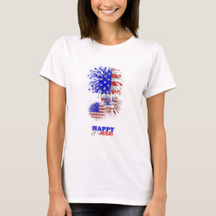 T-shirt 4th July American Flag Fireworks Tank Top