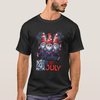 T-shirt 4Th Of July 2023 Patriotic Gnomes American Usa