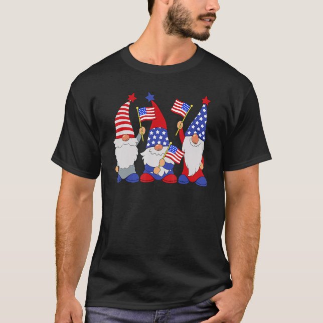 T-shirt 4th Of July 2023 Patriotic Gnomes Funny American U (Devant)