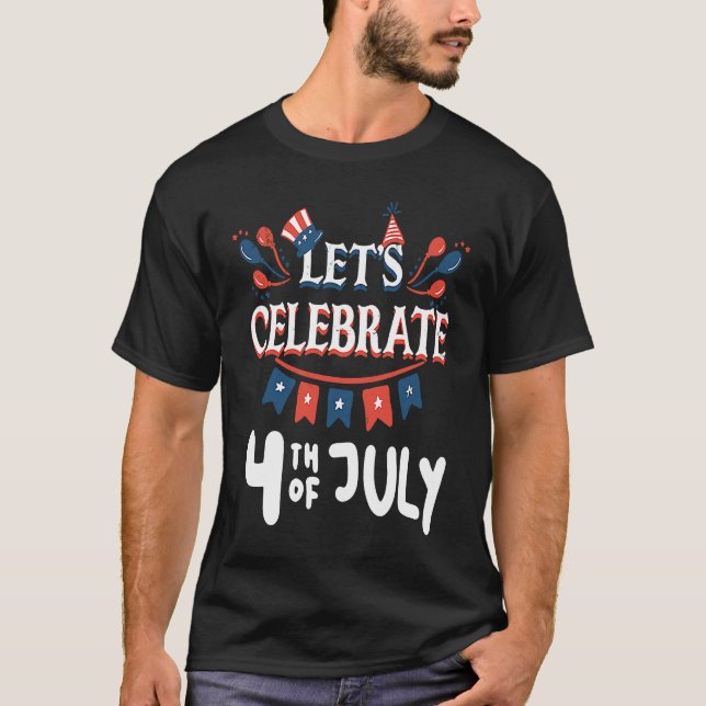 T-shirt 4th Of July American Flag (Devant)