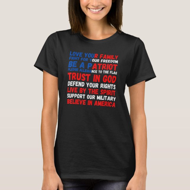 T-shirt 4th of July American Flag Patriotic 1776 (Devant)
