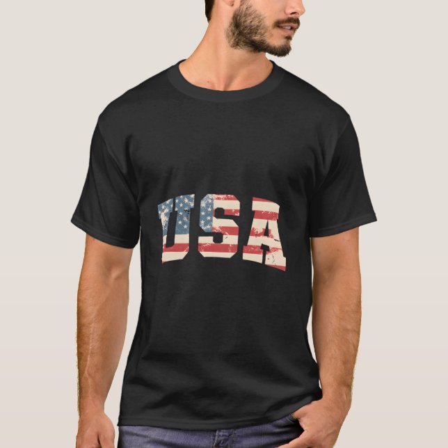 T-shirt 4Th Of July American Flag Usa Patriotic American U (Devant)