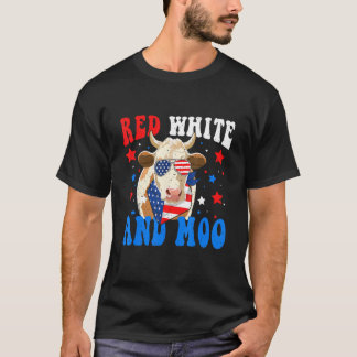 T-shirt 4th of July  Cow Red White and Moo