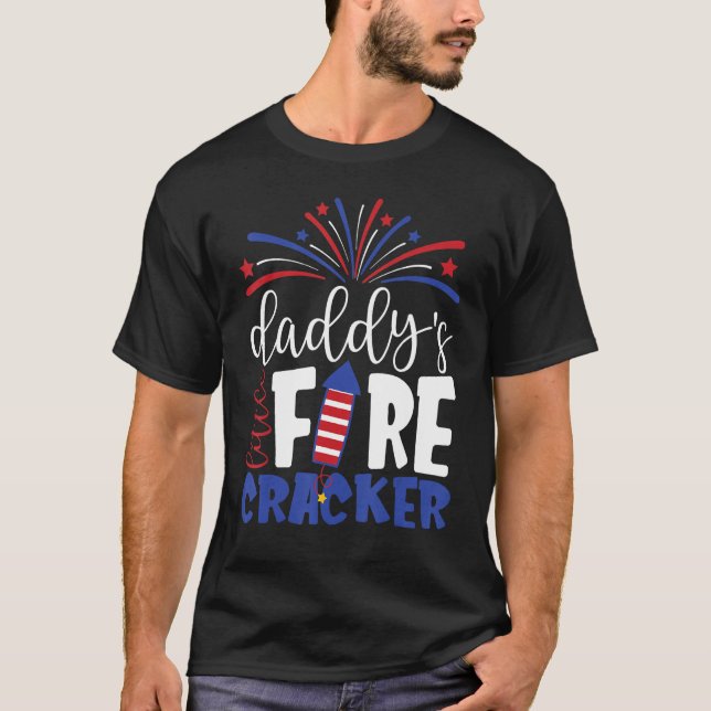 T-shirt 4th of July Daddy's Little Firecracker Toddler Kid (Devant)