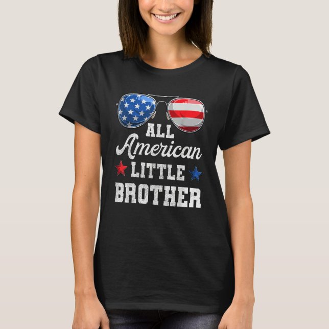 T-shirt 4th Of July Family Matching  American Little Broth (Devant)