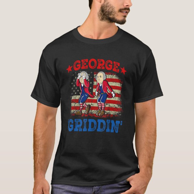 T-shirt 4th Of July George Washington Griddy George Griddi (Devant)