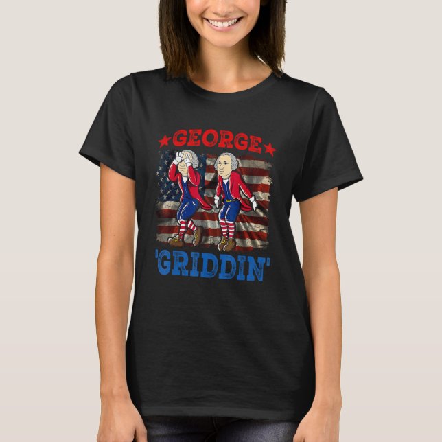 T-shirt 4th Of July George Washington Griddy George Griddi (Devant)