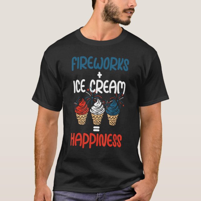 T-shirt 4th of july ice cream usa ice cream patriotic ice  (Devant)