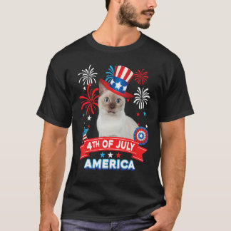T-shirt 4th Of July Patriotic Day Tonkinese Cat Independen