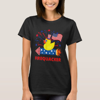 T-shirt 4th Of July Patriotic Firecracker Rubber Duck Fire