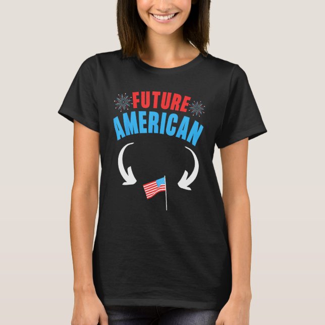 T-shirt 4th of July Pregnancy Announcement Future American (Devant)