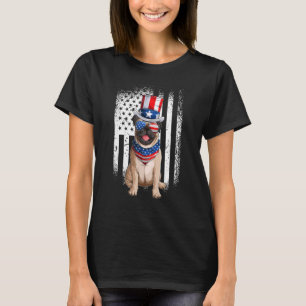 T-shirt 4th Of July Pug Head Sunglasses Independence Day U
