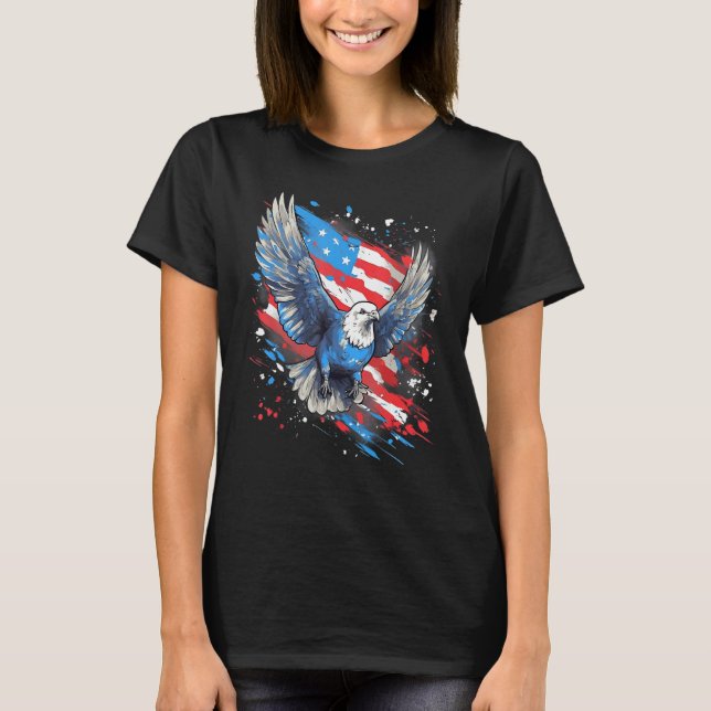 T-shirt 4th Of July US Flag Pigeon (Devant)
