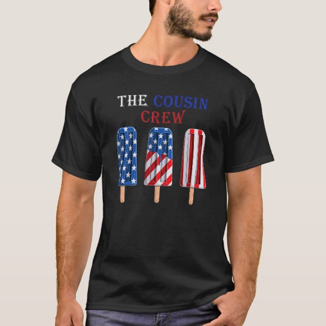 T-shirt 4th Of July Us Flag Popsicl The Cousin Crew 4 (Devant)