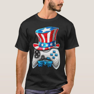 T-shirt 4th Of July Video Game American Flag Uncle Sam Gam
