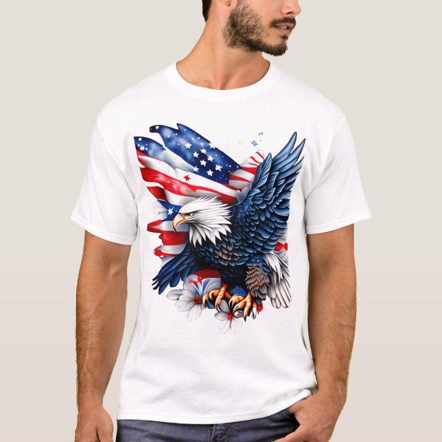 T-shirt 4yh juillet pétales Aigle (Devant)