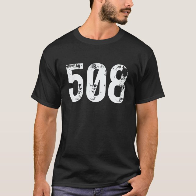 T-shirt 508 Area Code Worcester MA Mobile Telephone Area C (Devant)