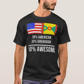 T-shirt 50 American 50 Grenadan 100 Awesome Cadeau pour Gr