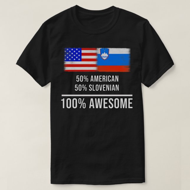 T-shirt 50 American 50 Slovenian 100 Awesome Cadeau pour S (Design devant)