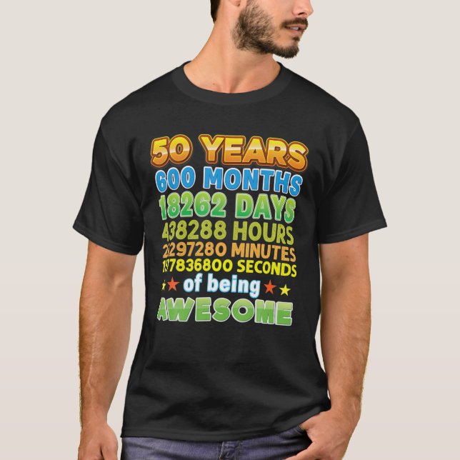 T-shirt 50 Ans 600 Mois D'Être Impressionnant 50E Annivers (Devant)