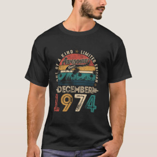 T-shirt 50 ans Awesome depuis Décembre 1974 50e Birt
